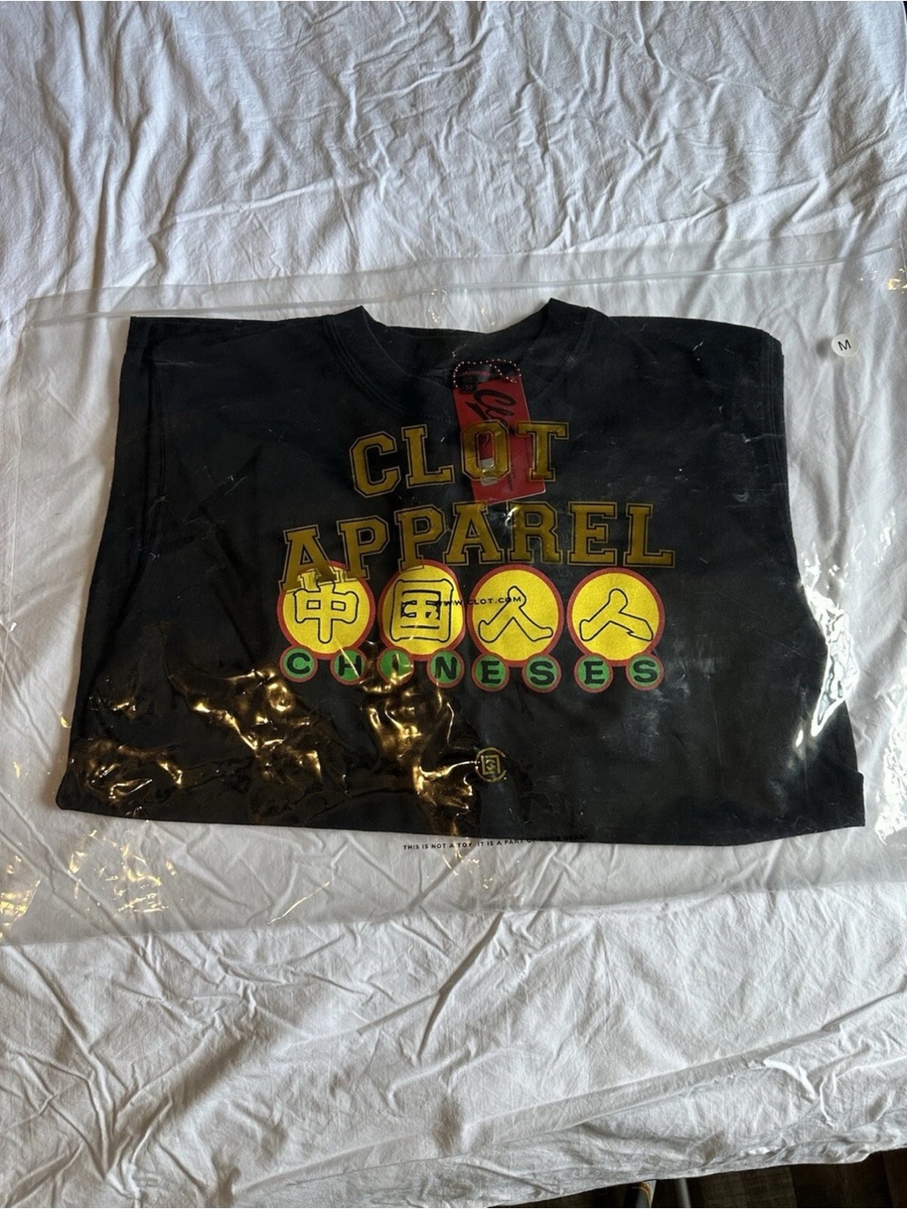 Brand New Clot Apparel Chinese Print Black Long Sleeve Shirt Size M
